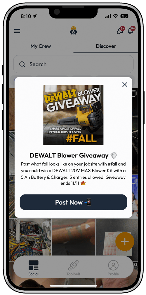 Dewalt giveaway in cell Dewalt giveaway in cell