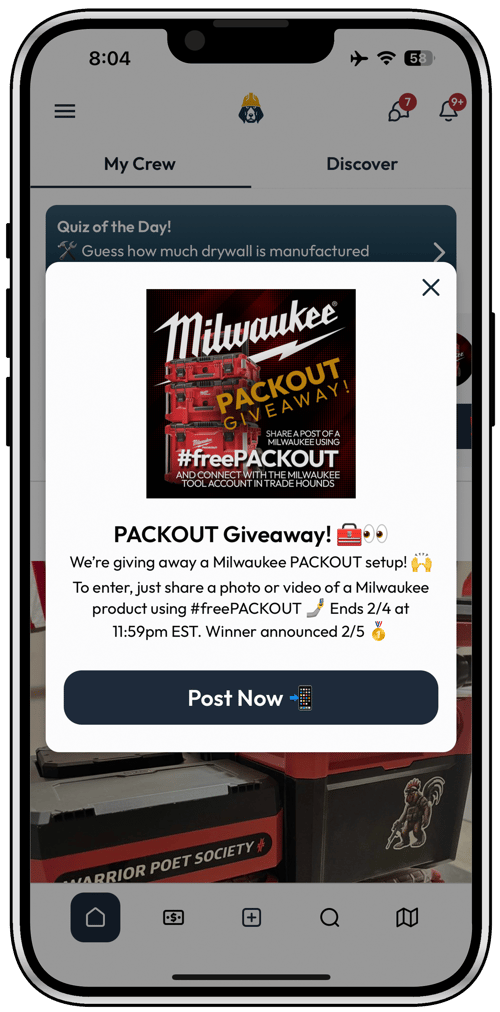 Milwaukee giveaway in cell Milwaukee giveaway in cell