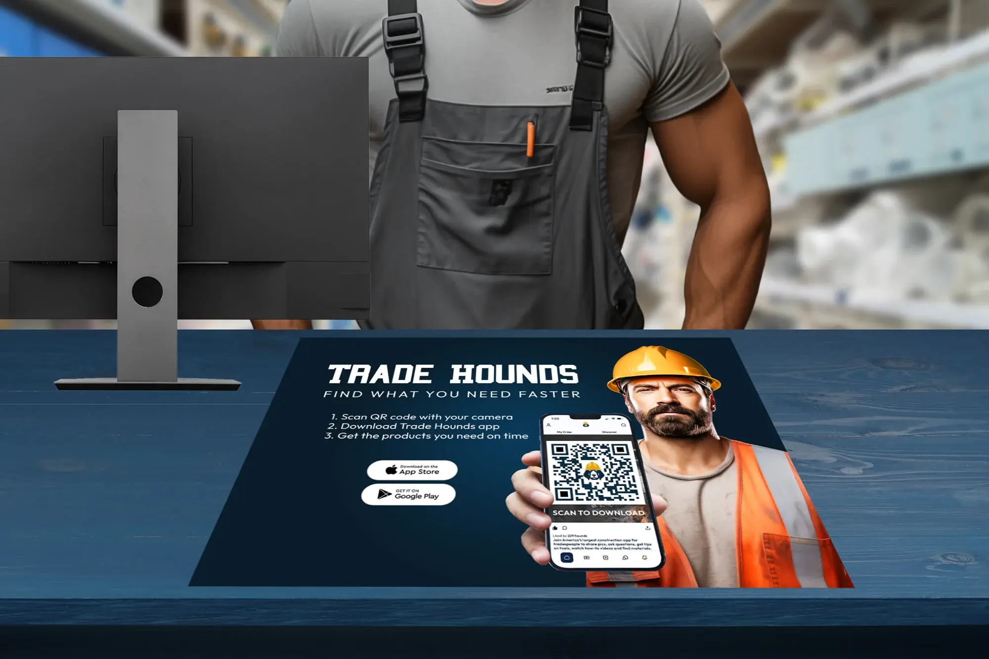 Point of purchase counter mat products example