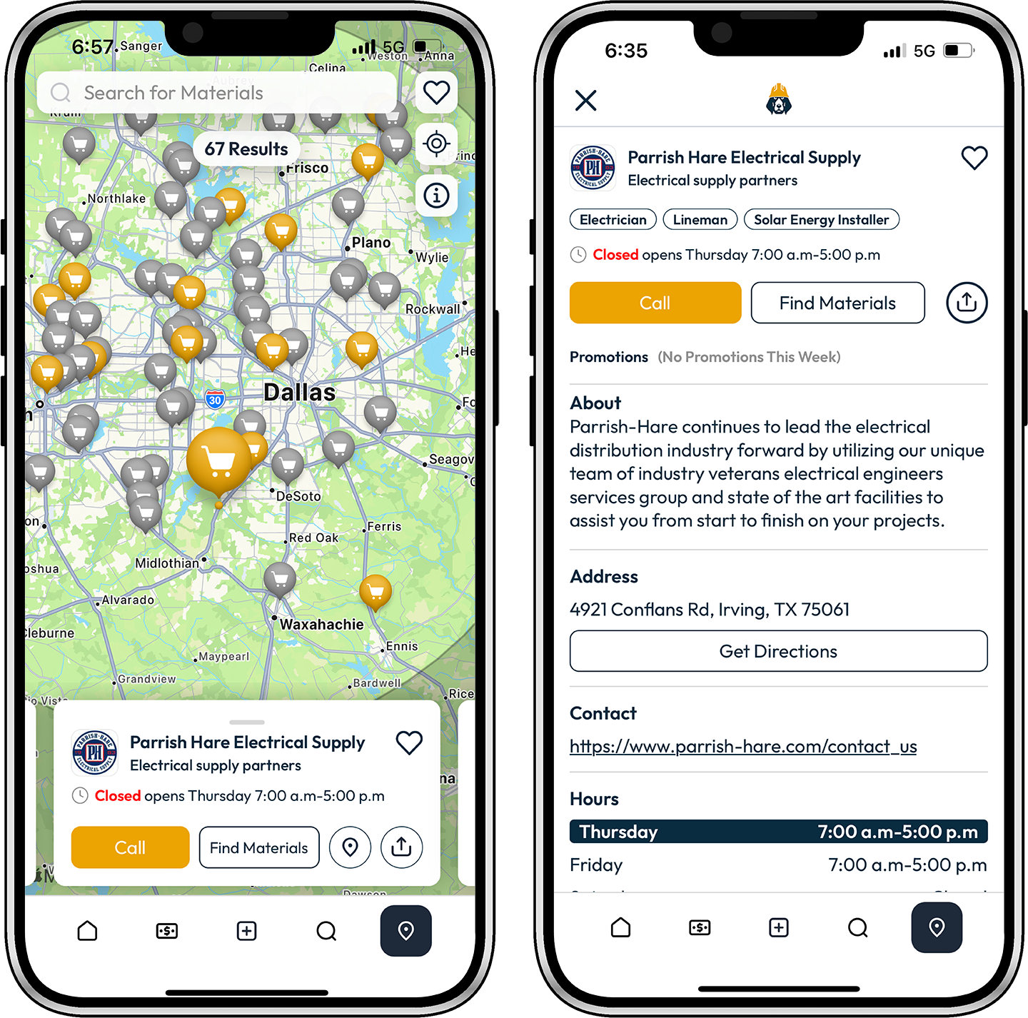 th map and parrish hare page on cell phones@0.75x